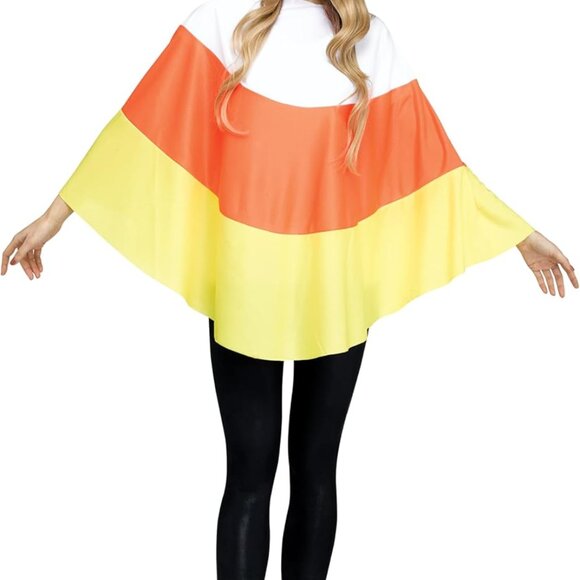 Women's Candy Corn Howl-O-Ween Poncho - Picture 1 of 6